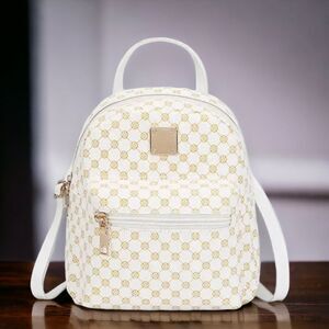 White Clover Adjustable Straps Mini Backpack Crossbody Bag NEW
